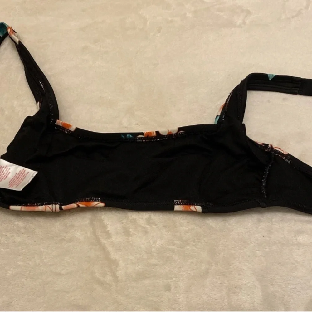 Xhilaration Black Floral Bikini Top